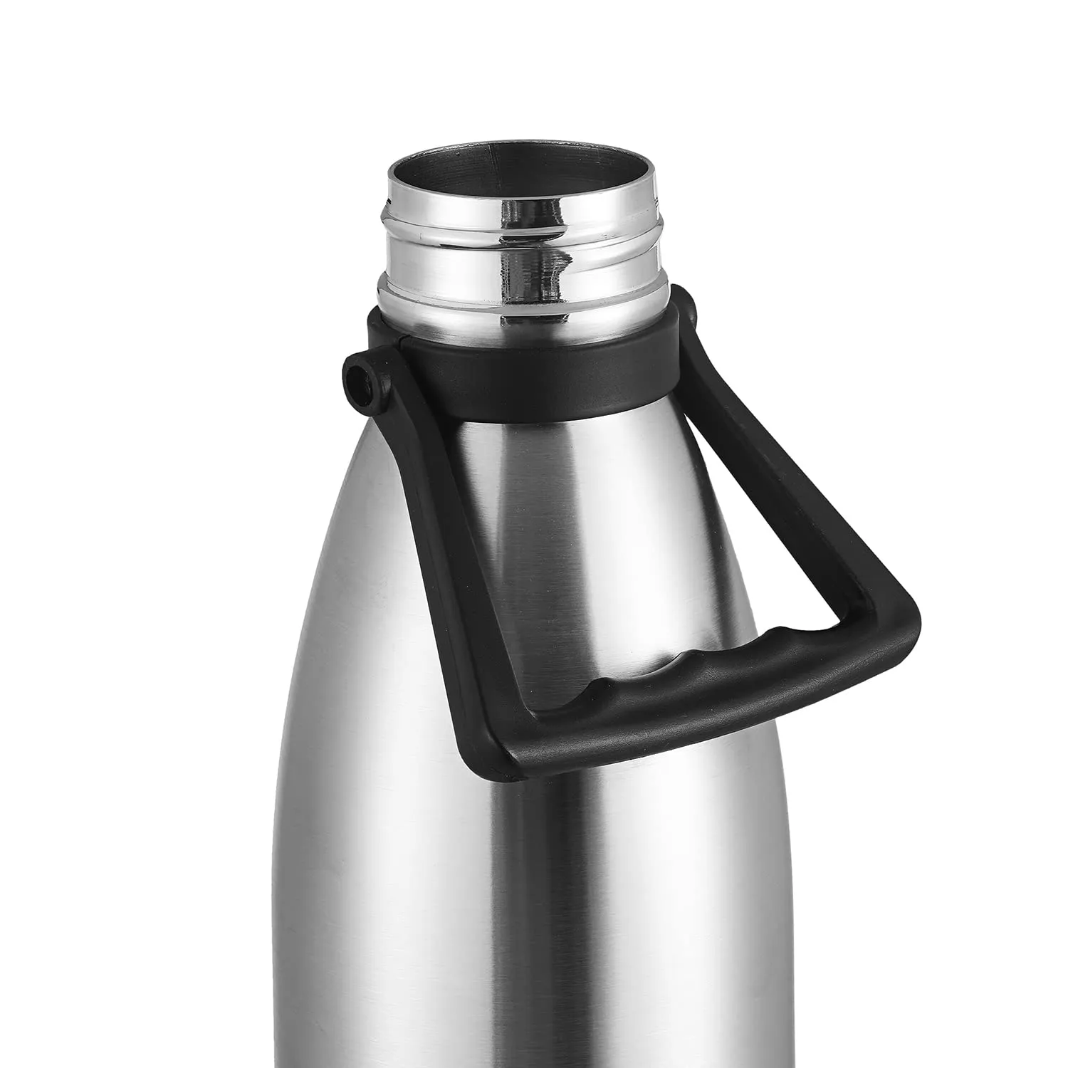 Vinod Classic 24 Hours Hot and Cold Flask Bottle with Copper Coating Inside and Fabricated 18/8 Stainless Steel Outside with Handle | Stainless Steel Water Bottle for Daily Use - 1.8 litres (Silver)