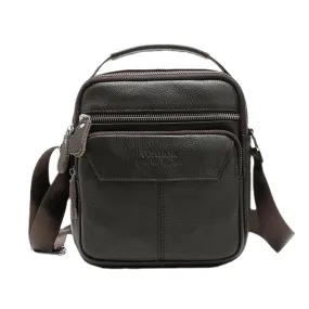 Vintage Genuine Leather Stitching Casual Crossbody Shoulder Bag For Men