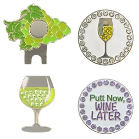 White Wine Golf Ball Marker Pack