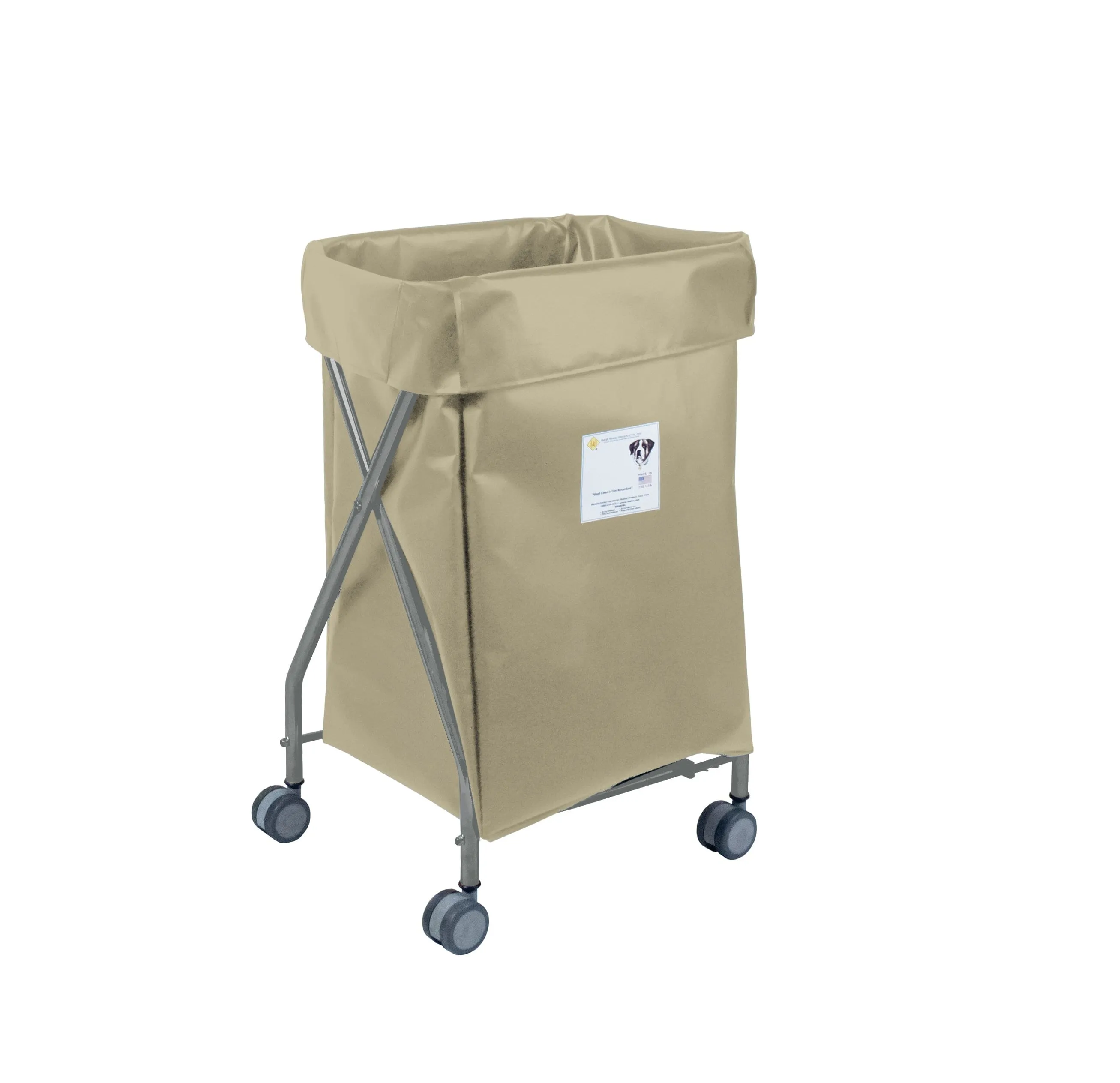 Wide Collapsible Hamper with Vinyl Bag, 6 Bushel Capacity