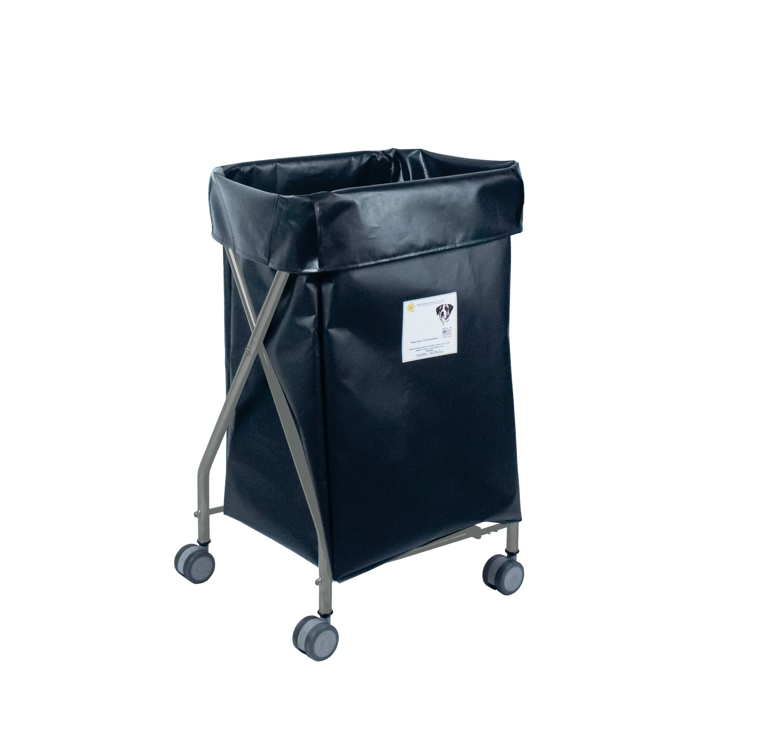 Wide Collapsible Hamper with Vinyl Bag, 6 Bushel Capacity