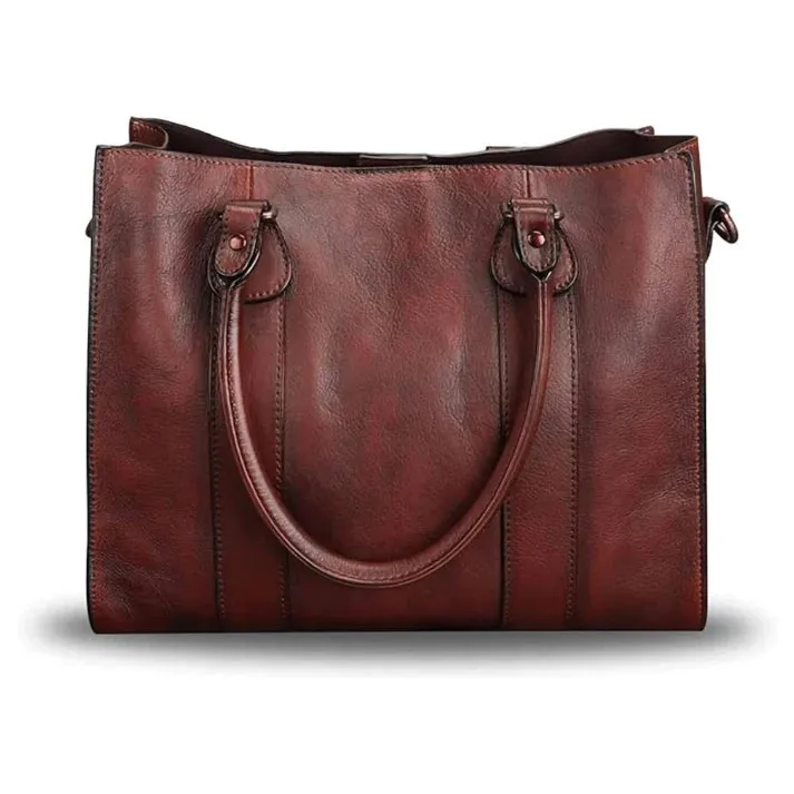 Womens Vintage Brown Leather Handbag