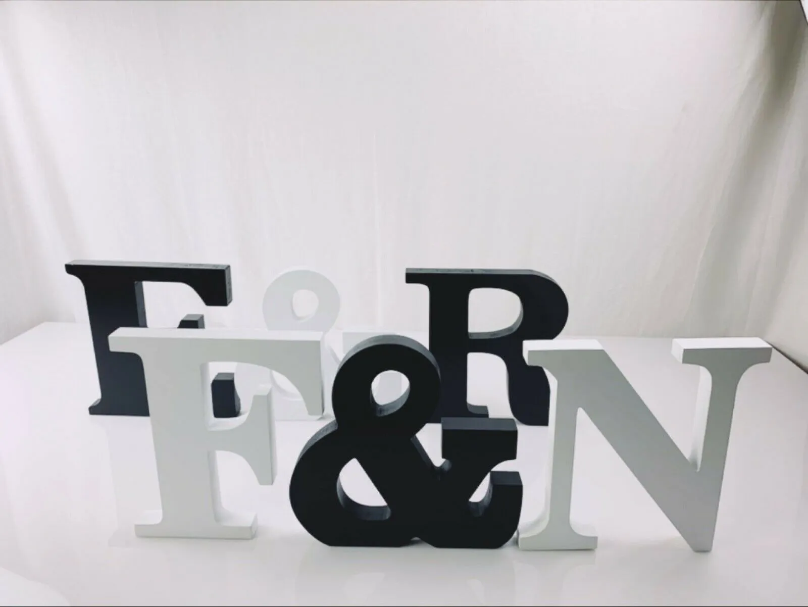 Wooden Letters Large 23cm Black Alphabet Wedding Home Birthday - N