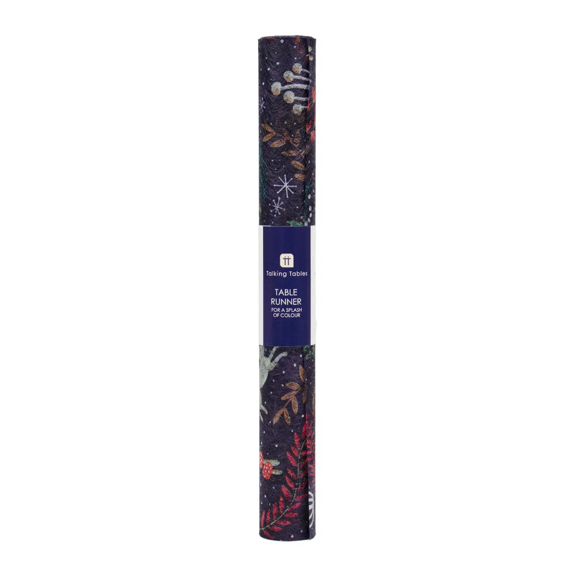 Woodland Flora & Fauna Dark Blue Table Runner - 2m