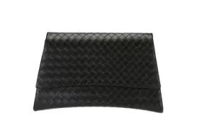 WOVEN FLAP CLUTCH HANDBAG