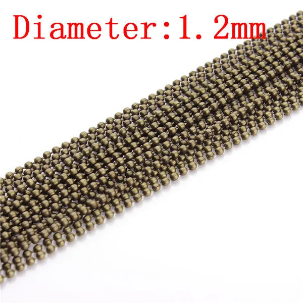 XINYAO 10m/lot 1.2 1.5 2 mm Gold/Black Color Metal Ball Bead Chains Bulk for Diy Bracelet Necklace Jewelry Findings Making F680