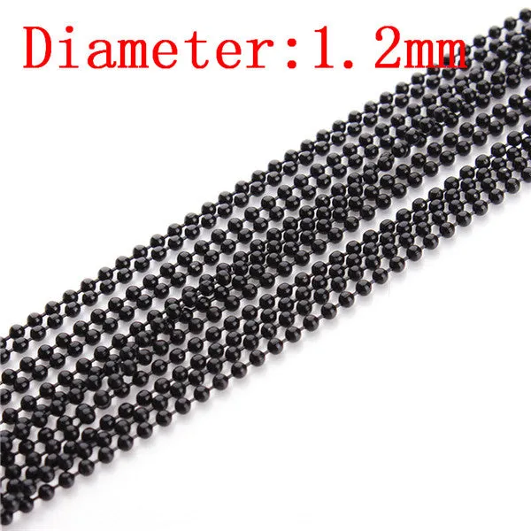 XINYAO 10m/lot 1.2 1.5 2 mm Gold/Black Color Metal Ball Bead Chains Bulk for Diy Bracelet Necklace Jewelry Findings Making F680