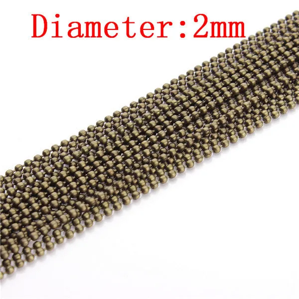 XINYAO 10m/lot 1.2 1.5 2 mm Gold/Black Color Metal Ball Bead Chains Bulk for Diy Bracelet Necklace Jewelry Findings Making F680